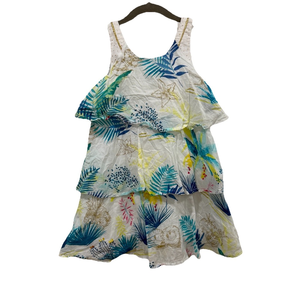 Girls Catimini Dress Size 5‎ Elegant Tropical Tiered